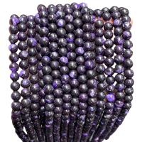 Gemstone Jewelry Beads Natural Stone Round polished DIY dark purple Sold By Strand