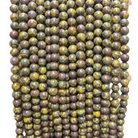 Perles bijoux en pierres gemmes, Pierre d'or-cuivre-Gemstone, Rond, poli, DIY, 8mm, Environ 47PC/brin, Vendu par brin