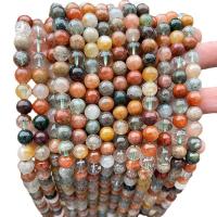Natural Quartz Jewelry Beads Phantom Quartz Round polished DIY multi-colored Sold By Strand