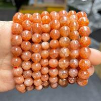 Sunstone Bracelet, Round, polished, different size for choice & for woman, Length:Approx 6.5-8.5 Inch, Sold By PC