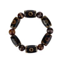 тибетский агат браслет, полированный, ювелирные изделия моды & Женский, beads size 21x13mm, 12mm, длина Приблизительно 7 дюймовый, продается PC