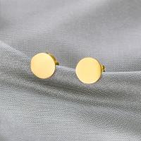 Titanium Steel  Earring, Vacuum Ion Plating, fashion jewelry & for woman, golden, 14x9mm, Sold By Pair