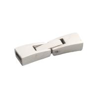 304 Stainless Steel Foldover Clasp, DIY, original color, 24x7x4mm, Hole:Approx 5x2mm, 10PCs/Lot, Sold By Lot