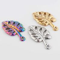 Stainless Steel Pendants 304 Stainless Steel Leaf Vacuum Ion Plating vintage & DIY & hollow Approx 2mm Sold By PC