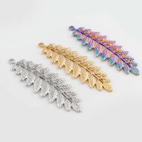 Stainless Steel Pendants, 304 Stainless Steel, Leaf, Vacuum Ion Plating, vintage & DIY, more colors for choice, 60x20x2mm, Hole:Approx 3mm, Sold By PC