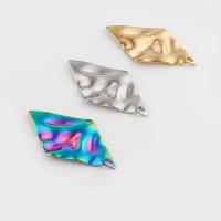 Stainless Steel Pendants, 304 Stainless Steel, Rhombus, Vacuum Ion Plating, vintage & DIY, more colors for choice, 32x18x2mm, Hole:Approx 1mm, Sold By PC