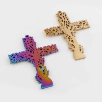 Stainless Steel Cross Pendants 304 Stainless Steel Vacuum Ion Plating vintage & DIY Approx 1mm Sold By PC