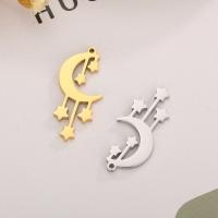 Stainless Steel Pendants 304 Stainless Steel Moon and Star Vacuum Ion Plating DIY Sold By PC