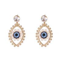 Zinc Alloy Stud Earring with Plastic Pearl fashion jewelry & for woman & with rhinestone nickel lead & cadmium free Sold By Pair
