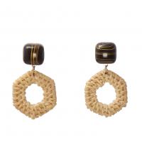 Zinc Alloy Stud Earring with Straw fashion jewelry & for woman nickel lead & cadmium free Sold By Pair