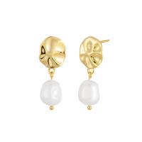 925 Sterling Silver Stud Earring with Freshwater Pearl plated fashion jewelry & for woman nickel lead & cadmium free Sold By Pair