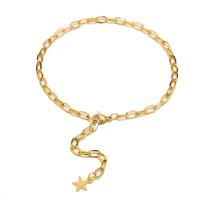 Stainless Steel Anklet, 304 Stainless Steel, Star, fashion jewelry & for woman, golden, 8.50x8.50mm, Length:Approx 10.63 Inch, Sold By PC