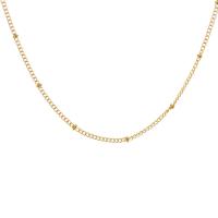 Titanium Steel Necklace, with 1.97inch extender chain, 18K gold plated, fashion jewelry & Unisex, golden, 2mm, Length:Approx 16.54 Inch, Sold By PC