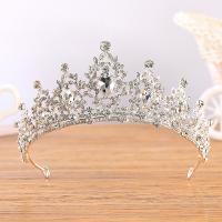 Bridal Tiaras Zinc Alloy silver color plated fashion jewelry & for woman & with rhinestone silver color nickel lead & cadmium free Inner Approx 145mm Sold By PC