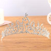 Bridal Tiaras Zinc Alloy silver color plated fashion jewelry & for woman & with rhinestone silver color nickel lead & cadmium free Inner Approx 156mm Sold By PC