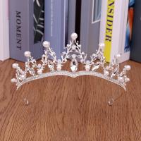 Bridal Tiaras, Tibetan Style, with Crystal & Plastic Pearl & Iron, fashion jewelry & for woman & with rhinestone, more colors for choice, nickel, lead & cadmium free, 140x55mm, Sold By PC