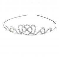 Bridal Tiaras, Brass, silver color plated, for woman & with rhinestone, nickel, lead & cadmium free, 20mm, Inner Diameter:Approx 120x140mm, Sold By PC