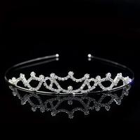 Bridal Tiaras Brass silver color plated for woman & with rhinestone nickel lead & cadmium free 20mm Inner Approx Sold By PC