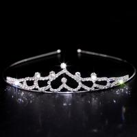 Bridal Tiaras, Brass, silver color plated, for woman & with rhinestone, nickel, lead & cadmium free, 35mm, Inner Diameter:Approx 120x140mm, Sold By PC