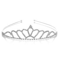 Bridal Tiaras, Brass, with Plastic Pearl, silver color plated, for woman & with rhinestone, more colors for choice, nickel, lead & cadmium free, Inner Diameter:Approx 120mm, Sold By PC