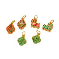 Zinc Alloy Enamel Pendants gold color plated & DIY nickel lead & cadmium free Approx 4mm Sold By Bag
