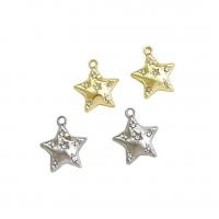 Tibetan Style Rhinestone Pendants, Star, plated, DIY & with rhinestone, more colors for choice, nickel, lead & cadmium free, 16x19x4.50mm, Hole:Approx 2mm, Approx 50PCs/Bag, Sold By Bag