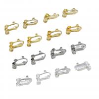 Brass Clip On Earring Finding, plated, DIY, more colors for choice, nickel, lead & cadmium free, 13x16mm, Approx 50PCs/Bag, Sold By Bag