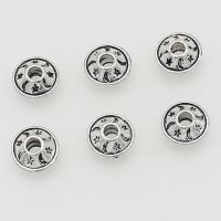 Tibetan Style Spacer Beads, Saucer, antique silver color plated, DIY, 8mm, Hole:Approx 2mm, Approx 100PCs/Bag, Sold By Bag