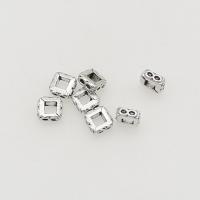 Perles intercalaires en alliage de zinc, cadre, Plaqué de couleur d'argent, DIY, 5mm, Trou:Environ 2mm, Environ 100PC/sac, Vendu par sac