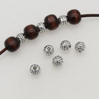 Zinek Spacer Beads, starožitné barva postříbřená, DIY, 7mm, Otvor:Cca 2mm, Cca 100PC/Bag, Prodáno By Bag