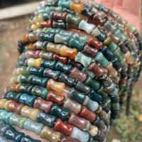 Spacer Beads Jóias, Ágata indiana, DIY, cores misturadas, 6x9mm, Aprox 40PCs/Strand, vendido para Aprox 38 cm Strand