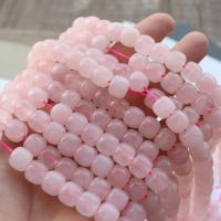 Spacer Beads Jóias, quartzo rosa, DIY, rosa, 9x11mm, Aprox 42PCs/Strand, vendido para Aprox 38 cm Strand
