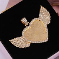 Tibetan Style Rhinestone Pendants, Heart, plated, DIY & with rhinestone, more colors for choice, nickel, lead & cadmium free, 30mm, 50PCs/Bag, Sold By Bag