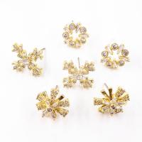 Zinc Alloy Stud Earring plated fashion jewelry & micro pave cubic zirconia nickel lead & cadmium free Sold By PC