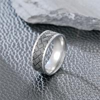 Edelstahl Ringe, 201 Edelstahl, verschiedene Größen vorhanden & verschiedene Muster für Wahl & für den Menschen, Silberfarbe, frei von Nickel, Blei & Kadmium, 8mm, verkauft von PC