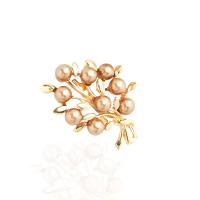 Zinc Alloy Brooches with Plastic Pearl plated Unisex & with rhinestone Sold By PC