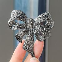 Zinc Alloy Brooches with Plastic Pearl petals plated & for woman plumbum black Sold By PC