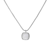 Sterling Silber Halsketten, 925 Sterling Silber, mit Weiße Muschel, mit Verlängerungskettchen von 5CM, plattiert, für Frau, keine, Länge:ca. 40 cm, verkauft von PC