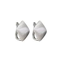 925 Sterling Silver Lever Back Earring, plated, for woman, silver color, 17.50x14mm, Sold By Pair