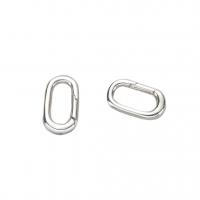 925 Sterling Silver Spring Buckle Oval DIY silver color Sold By PC