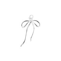 925 Sterling Silver Pendant, Bowknot, DIY & hollow, 12.70x19.50mm, Hole:Approx 2.6mm, Sold By PC