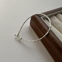 925 Sterling Silver Bracelet polished Korean style & for woman Length Approx 6.3 Inch Sold By PC