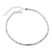 925 Sterling Silver Bracelet with 1.4inch extender chain Korean style & for woman silver color Approx 3.8mm Length Approx 7.7 Inch Sold By PC