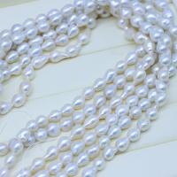Naturales agua dulce perlas sueltas, Perlas cultivadas de agua dulce, Gota, Bricolaje, Blanco, 8-9mm, Vendido para aproximado 37-39 cm Sarta