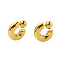 Stainless Steel Stud Earrings 304 Stainless Steel Vacuum Ion Plating fashion jewelry & for woman nickel lead & cadmium free 12mm Sold By Pair