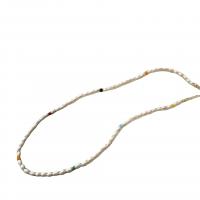 Collier de perles d'eau douce naturelles, perle d'eau douce cultivée, avec Argent sterling 925, fait à la main, bijoux de mode & pour femme, multicolore, Vendu par 37-40 cm brin