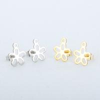 Stainless Steel Earring Stud Component 304 Stainless Steel Flower Vacuum Ion Plating fashion jewelry & DIY & for woman & hollow Sold By Pair