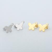 Stainless Steel Earring Stud Component, 304 Stainless Steel, Butterfly, Vacuum Ion Plating, fashion jewelry & DIY & for woman, more colors for choice, 12x9mm, Sold By Pair