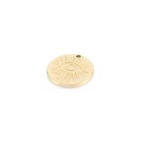 Stainless Steel Pendants, 304 Stainless Steel, Flat Round, Vacuum Ion Plating, DIY, more colors for choice, 15x15mm, Sold By PC