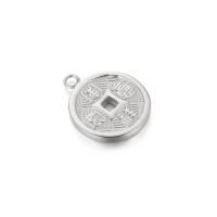 Stainless Steel Pendants 304 Stainless Steel Flat Round Vacuum Ion Plating DIY & hollow 12mm Sold By PC